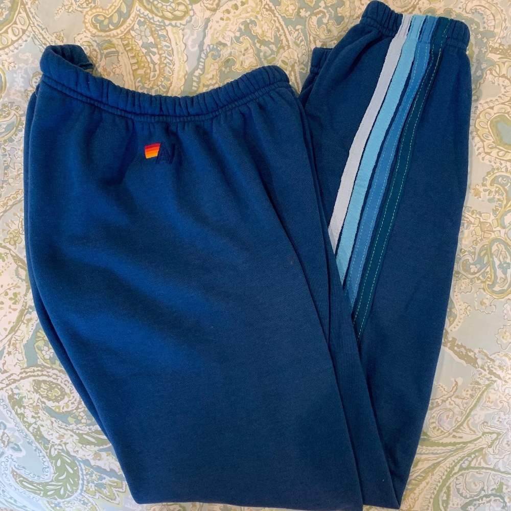 Aviator Nation WOMEN'S 5 STRIPE SWEATPANTS - Blue